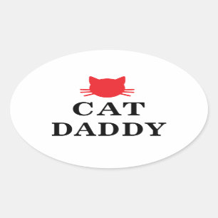 Cat pappa Oval Stickers Ovalt Klistermärke
