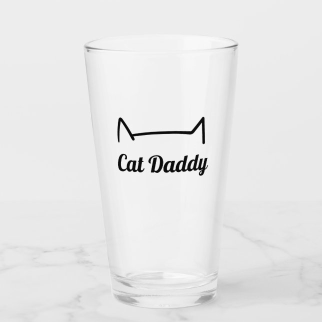 Cat pappa Pint Glass Glaskopp (Framsida)