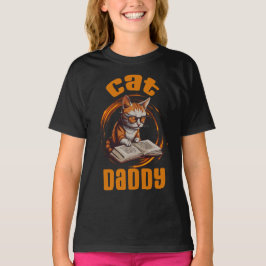 Cat pappa Reading T Shirt