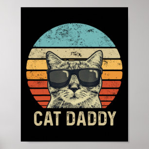 Cat pappa Retro Cat Sungles Coola Cat Pappa Gift F Poster