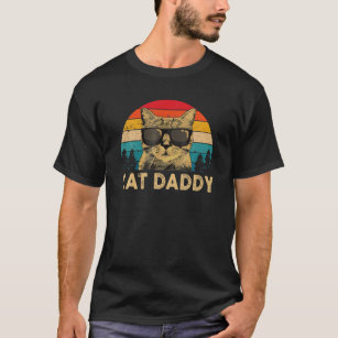 Cat Pappa Retro Vintage Funny Pappa Fars dag G T Shirt