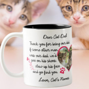 Cat Pappa Tack för att vara vårt foto för Pappa oc Två-Tonad Mugg