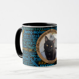 Cat Pappa Valentine Photo och Ord Cloud Mugg