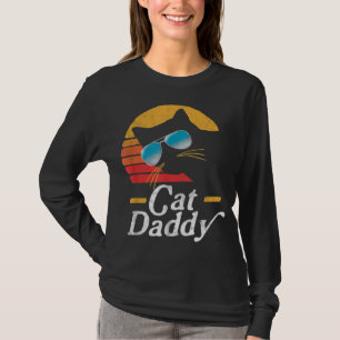Cat Pappa Vintage 80-tal Stil Cat Retro Sunglasses T Shirt