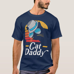 Cat Pappa Vintage Eighties Stil Fedora Retro T Shirt