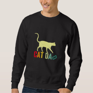 Cat Pappa Vintage Stil Cat Lång Ärmad Tröja