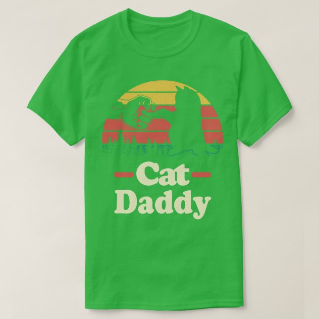 Cat pappa Vintage Stil T Shirt (Design framsida)
