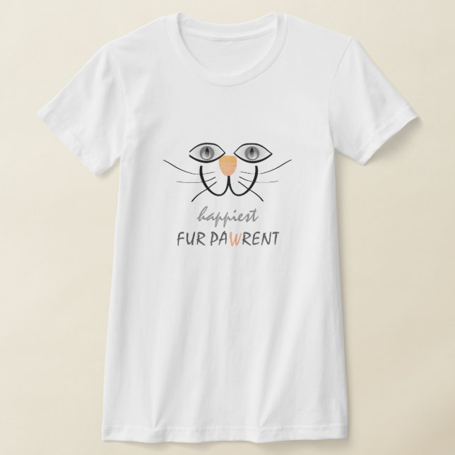 CAT PARENT, CAT MAMMA, CAT PAPPA - LYCKLIG CAT SMI T SHIRT (Laydown)