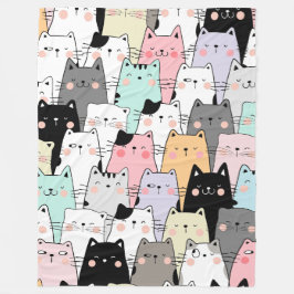 Cat Party 60 x 80 Fleece Blanket