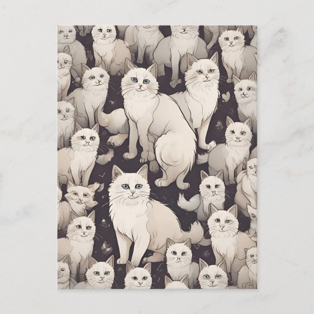 Cat Party vykort (Framsida)