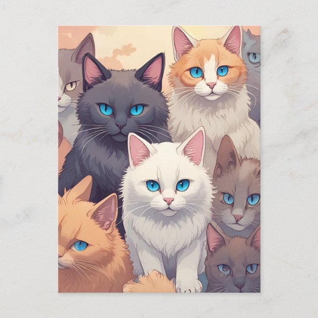 Cat Party vykort (Framsida)