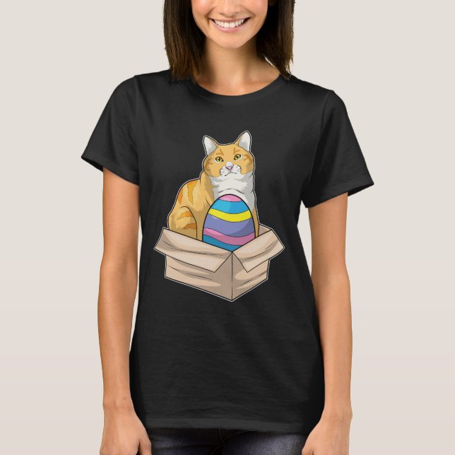 Cat Påsk Påskägg T Shirt (Framsida)