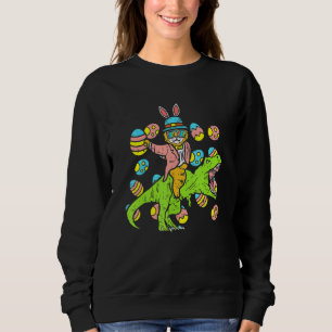 Cat Påskhare Riding Dino Trex Egg Hunt Dinosau T Shirt