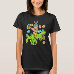 Cat Påskhare Riding Dino Trex Egg Hunt Dinosau T Shirt