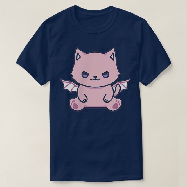 Cat Pastel Goth Cute Kawaii Aesthetic Lover Owner  T Shirt (Design framsida)
