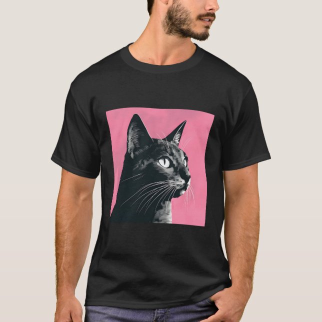 Cat Pastel K Background-popp T Shirt (Framsida)