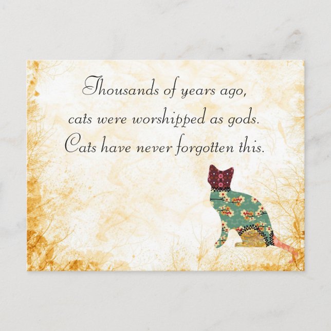 Cat Patchwork Pet-vykort Vykort (Framsida)