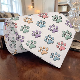 Cat Paw Retro Pastel Colored Custom Tie Slips
