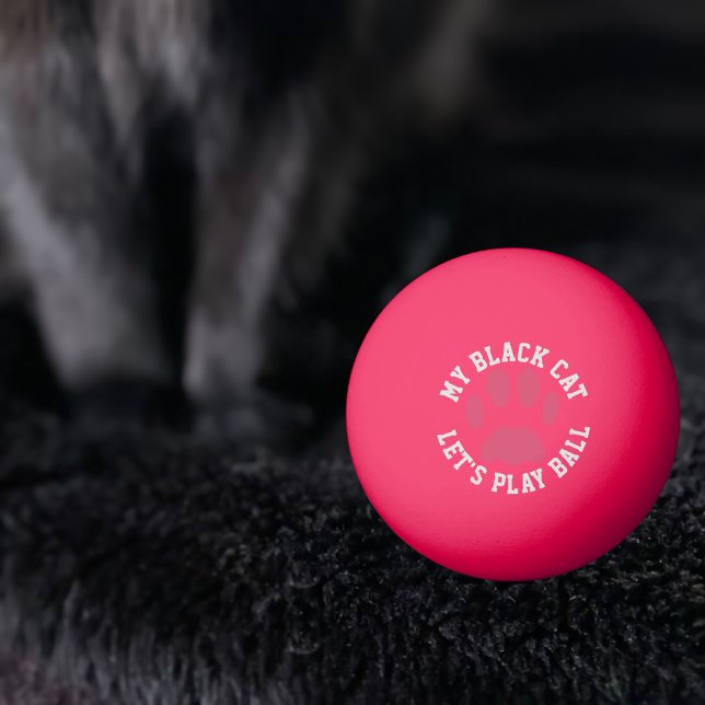 Cat Paw-utskriften Låt oss Spela upp Pet Namn Ping Pingisboll (Let's Play Pet Ping Pong Ball)