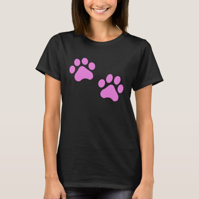 Cat Paws  Girl Woman Cat T Shirt (Framsida)