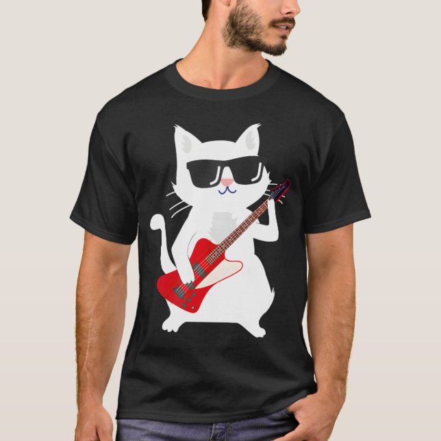 Cat Pay Bass guitar T Shirt (Framsida)