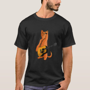 Cat Pay Guitar Kitten Älskare Funny Guitarist Mu T Shirt