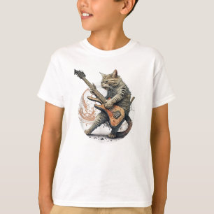 Cat Pay Guitar Sten Cat Heavy Metall Cat Mus T Shirt