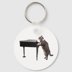 Cat Pay Piano Nyckelring
