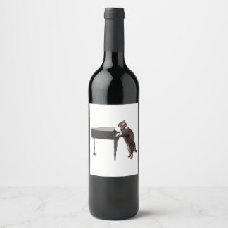 Cat Pay Piano Vinflaska Etikett