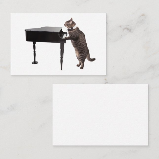 Cat Pay Piano Visitkort (Fram/baksida)