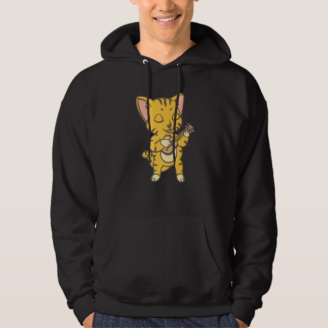 Cat Pay Ukelele Coola Kitten Uke Artist Hoodie (Framsida)