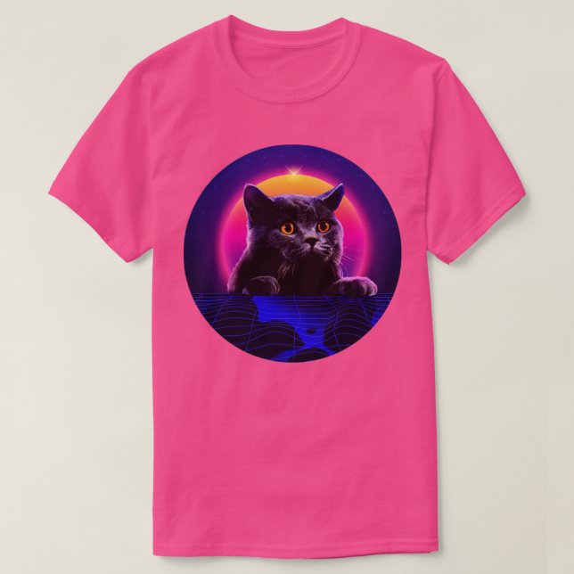 Cat peek-kattretrovåg söt t shirt (Design framsida)