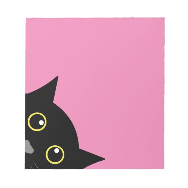CAT PEEKING ROSA SKRIFTPAD STATIONARY ANTECKNINGSBLOCK (Framsida)
