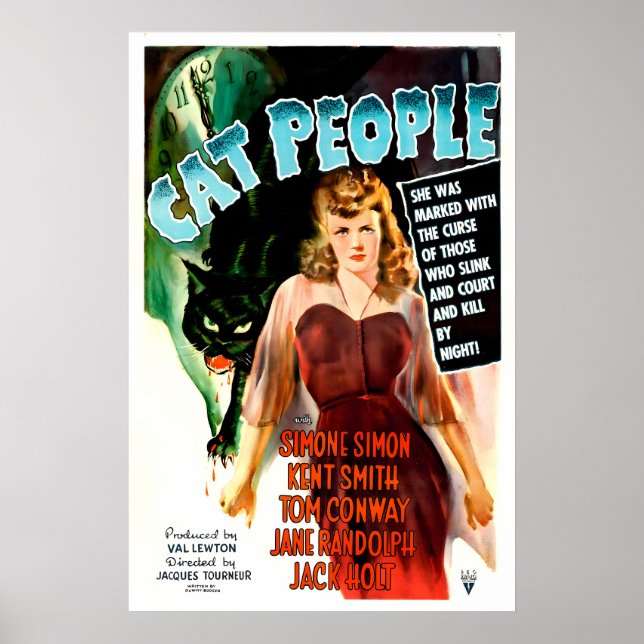 Cat People 1942 Film POSTER UTRYCK A5-A1 40s (Framsidan)