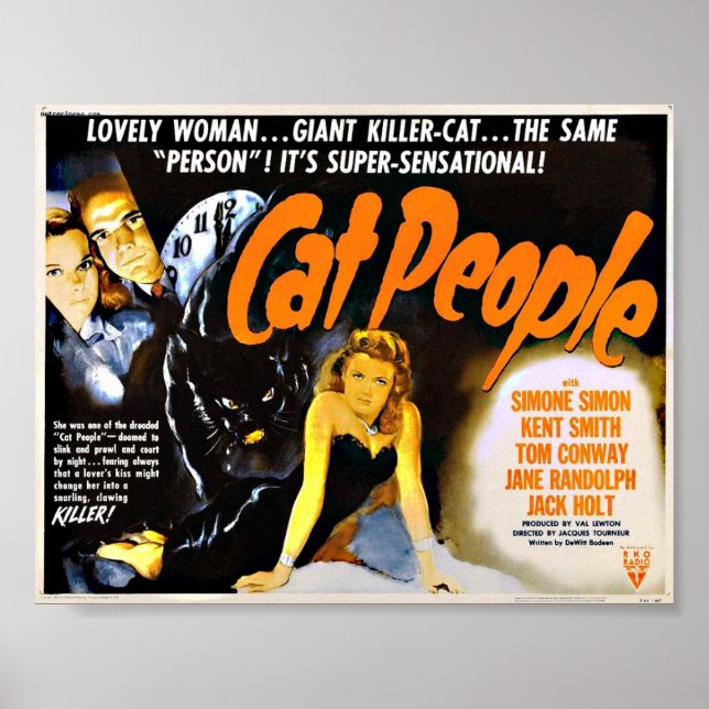 Cat People Vintage Horror Poster (Framsidan)