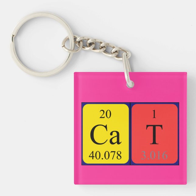 Cat Periodisk nyckelring bord namn (Framsidan)
