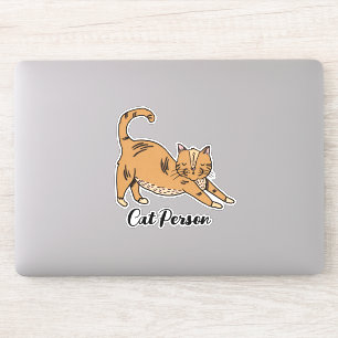 Cat Person Cute Illustrated Klistermärken