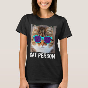 CAT PERSON, finare katt med solglasögon T-tröjor T Shirt