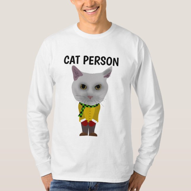 CAT PERSON FUNny Art T-Shirts (Framsida)