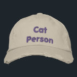 Cat Person - Funny Baseball Hat Broderad Keps<br><div class="desc">Hund är världens mest förlåtande djur. Be en katt om förlåtelse så får du kallets hårig skuldra! Roligt hatt för alla hund älskare!</div>