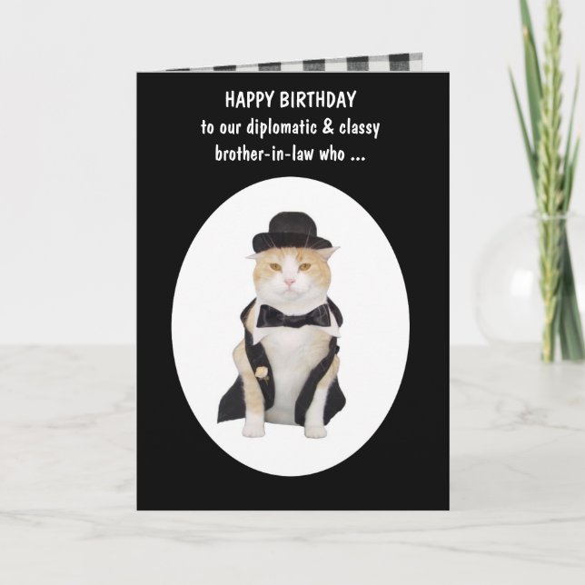 Cat Person Funny Male Birthday Kort (Framsida)