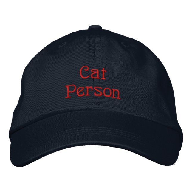 Cat Person Hat Broderad Keps (Framsida)