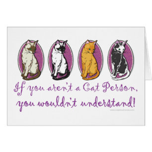 Cat Person Humor Hälsningskort