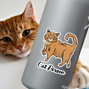 Cat Person Orange Tabby Sticker Klistermärken