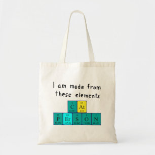 Cat Person Periodisk bord namn tote bag Tygkasse