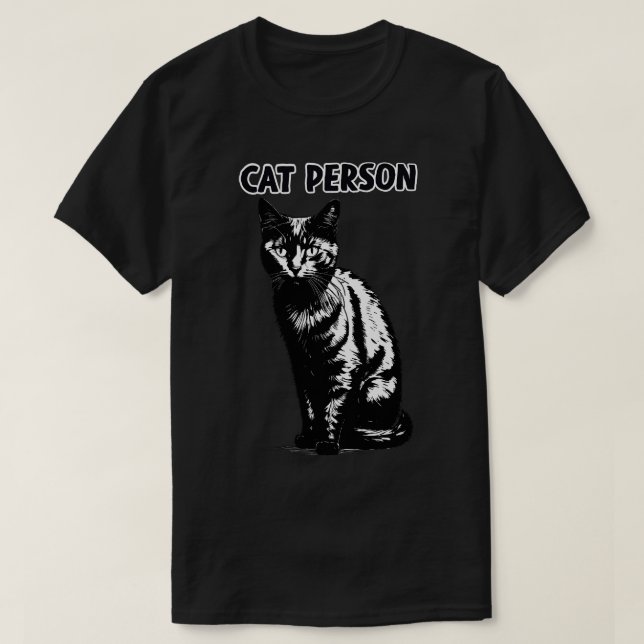 Cat Person T Shirt (Design framsida)