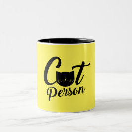 Cat Person Två-Tonad Mugg