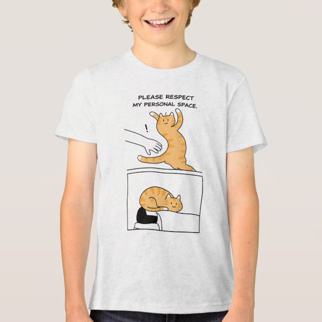 Cat Personal Space Please Respect Me Introvert Com T Shirt (Framsida)