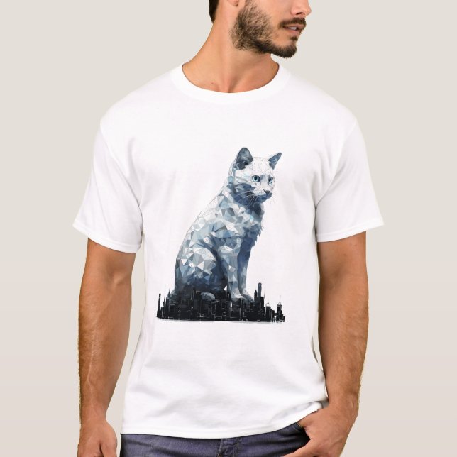 Cat Pet Animal Beauty Nature City Discovery T Shirt (Framsida)