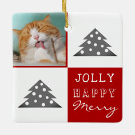 Cat Pet Merry Jolly Julgran Helgdag Photo Julgransprydnad Keramik
